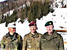 v.r.n.l.: General Ertl, Oberst Eckelsberger,Brigadegeneral Bentler. (Bild öffnet sich in einem neuen Fenster)