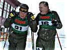 Oberst Bieler li und Oberst Hufler re nach dem anstrengenden Biathlon. (Bild öffnet sich in einem neuen Fenster)