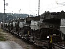 Die Panzer am Entladebahnhof Wurmbach. (Bild öffnet sich in einem neuen Fenster)