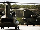Niederländische CH-47 "Chinook" rollen zur Startposition. (Bild öffnet sich in einem neuen Fenster)