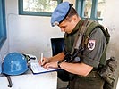 UN-Soldat am Posten. (Bild öffnet sich in einem neuen Fenster)