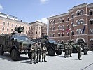 The vehicles were presented in the courtyard of the Ministry of Defence.
