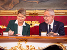 Klaudia Tanner with President Alexander Van der Bellen.