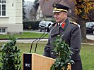 Brigadier Egger würdigt in seiner Ansprache die Leistungen des Lehrganges. (Bild öffnet sich in einem neuen Fenster)