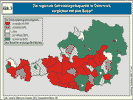 Regionale Getreidelagerkapazität in Österreich, verglichen mit dem Bedarf.