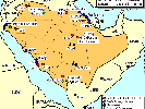 Dislozierung der Saudi-Arabischen Militärbasen.