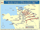 Die Lage an der Invasionsfront im Westen vom 14. bis 25. August 1944.