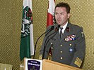 Militärdekan Christian Thomas Rachlé bedankt sich bei seinen Gästen. (Bild öffnet sich in einem neuen Fenster)
