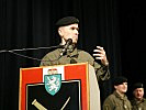 Major Kraßnitzer skizziert seine Absichten als Kommandant. (Bild öffnet sich in einem neuen Fenster)