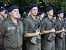 Die Soldaten des Versorgungsregimentes tragen das blaue Barett. (Bild öffnet sich in einem neuen Fenster)