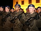 Die Soldaten der Versorgungstruppe tragen das blaue Barett. (Bild öffnet sich in einem neuen Fenster)