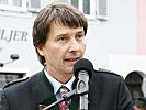 Bürgermeister Johann Winkelmaier bei der Begrüßungsrede. (Bild öffnet sich in einem neuen Fenster)