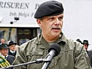 Oberst Erich Simbürger bei seiner Festansprache. (Bild öffnet sich in einem neuen Fenster)