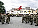 Die Soldaten am Hauptplatz in Fehring. (Bild öffnet sich in einem neuen Fenster)