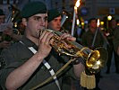 Ein Trompeter spielt zum Abschluss der Angelobung den Zapfenstreich. (Bild öffnet sich in einem neuen Fenster)