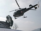 Für alpines Gelände besonders geeignet sind die "Alouette"-Hubschrauber. (Bild öffnet sich in einem neuen Fenster)