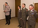 Oberstleutnant Barth mit Oberstleutnant Pachinger, Oberstleutnantarzt Dr. Schwanzer und Vizeleutnant Panhölzl.