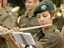 Yvonne Gschwandtner absolvierte ihren ersten Einsatz mit der Militärmusik.