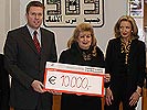 Übergabe des 10.000 Euroschecks an die Präsidentin der SOS-Kinderdörfer in Syrien