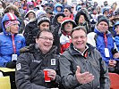 Minister Darabos verfolgt gemeinsam mit dem Landeshauptmann von Tirol, G�nther Platter, den Abfahrtslauf.