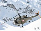 Die Hubschrauber vom Typ "Alouette" III bewähren sich im hochalpinen Gelände seit Jahrzehnten.