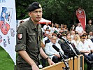 Der Wiener Militärkommandant spricht zu den Soldaten.