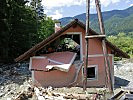 Im Siedlungsgebiet Treglwang wurden Häuser vom Wasser zerstört.