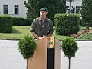 Bataillonskommandant Oberstleutnant Thomas Erkinger bei seiner Ansprache.
