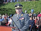 Militärkommandant Spath bei seiner letzten Festansprache vor seiner Ruhestandsversetzung.