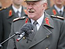 General Entacher blickte in seiner Rede auf eine "spannende und interessante" Laufbahn zurück.