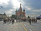 Am Roten Platz wird für den Auftritt am Abend geprobt.