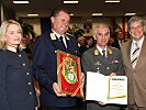 V.l.: Polizeidirektorin Kohlweiß, Feuerwehrchef Meschik, Militärkommandant Gitschthaler und Landeshauptmann Kaiser.