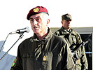 Militärkommandant Gitschthaler bei seiner Ansprache: "Die geschichtlichen Ereignisse ins Bewusstsein der Öffentlichkeit zu rufen."