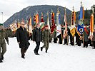 V.l.: Oberst Volkmar Ertl, Bürgermeister Klaus Glanznig, Landeshauptmann Peter Kaiser und Brigadier Walter Gitschthaler.