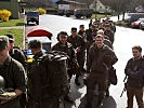 Die Soldaten des Jägerbataillons Steiermark rücken zur Waffenübung ein.