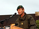 Brigadier Jürgen Wörgötter bei seiner Ansprache in der Marktgemeinde Dobl.