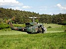 Ein Hubschrauber des Bundesheeres während des Trainings.
