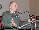 Bataillonskommandant Oberstleutnant Blaha gab Einblicke in die Übung "Netzwerk 2014".