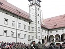 Die Militärmusik Kärnten spielt den "Großen Österreichischen Zapfenstreich".