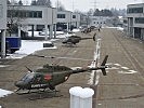 Die innerhalb von fünf Minuten alarmstartfähigen OH-58 in ihrer neuen Operationsbasis - der Walgau-Kaserne.