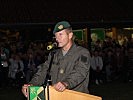 Der Kommandant der 7. Jägerbrigade, Brigadier Wörgötter, bei seiner Rede.