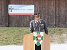Brigadier Heinz Hufler betonte in seiner Ansprache die Wichtigkeit des Schießplatzes in Glanegg.