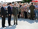 Bundespräsident Alexander Van der Bellen mit Landeshauptmann Markus Wallner und Militärkommandant Brigadier Ernst Konzett.