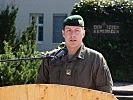 Der neue Kommandant des Stabsbataillons 7, Oberstleutnant Thomas Aschacher, bei seiner Rede.