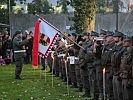 Zur Angelobungsfeier angetreten: die Militärmusik Salzburg, der Insignientrupp und ein Ehrenzug des Pionierbataillons 2.