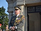 Der Verteidigungsattaché von Österreich in Serbien, Oberst Thomas Ahammer, bei seinen Begrüßungsworten.