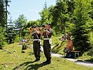 Weisenbläser der Militärmusik Salzburg empfingen die Pilger.