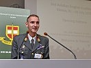 Oberst Thomas Fronek, Leiter des Sprachinstituts des Österreichischen Bundesheeres, begrüßte die Teilnehmer.