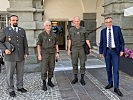 V.l.: Oberwachtmeister Mario Dax, Brigadier Walter Gitschthaler, Oberst Ralf Gigacher und Klaus Rapp.
