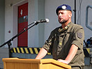 Der neue Kommandant, Major Thomas Preissler, bei seiner Ansprache.